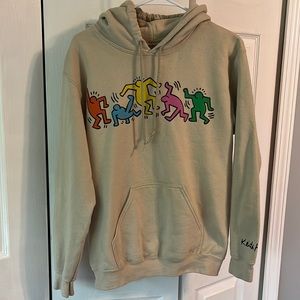 Kieth Haring Artwork beige hoodie